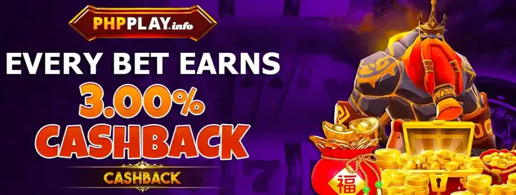 PH987 Every Bet Earn Cashback promotion giving cashback rewards based on total wagers